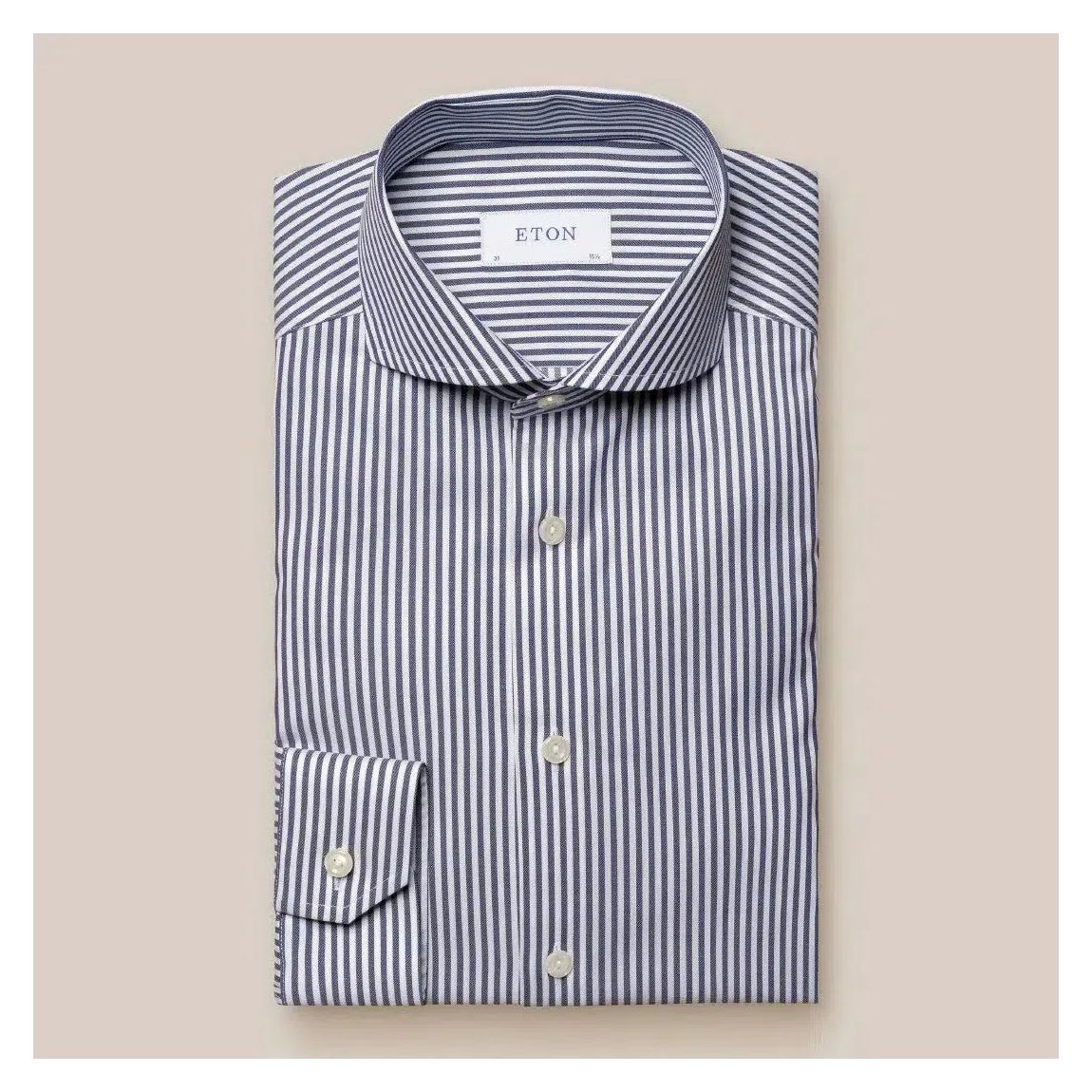 Stylish Super Slim Fit Navy Blue Stripe Shirt for Men main product photo