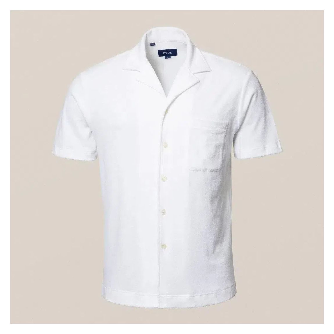 Eton Resort Plain White Towelling Polo Shirt for Stylish Comfort main product photo