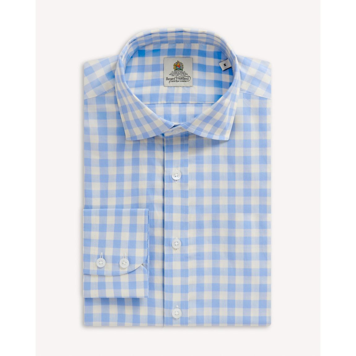 Bernard Weatherill Sky/White Bold Large Gingham Shirt for Men main product photo