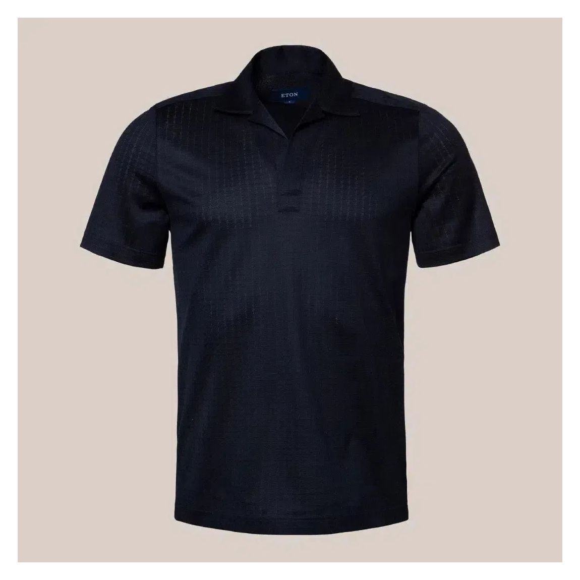 Eton Black Cotton Check Short Sleeve Shirt for Men - Regular Fit main product photo