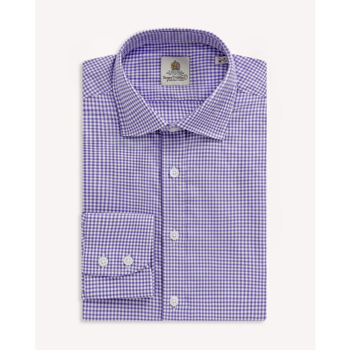 BERNARD WEATHERILL Royal/White Gingham Soft Oxford Cotton Shirt main product photo