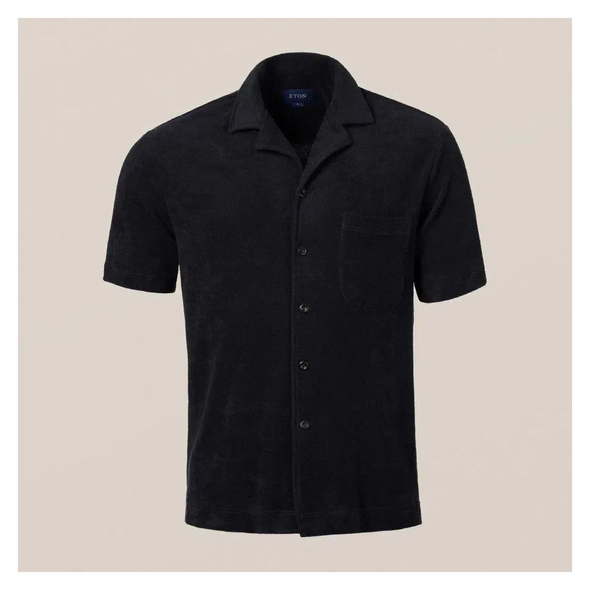 Eton Dark Blue Resort Fit Jersey Short Sleeve Shirt for Men main product photo