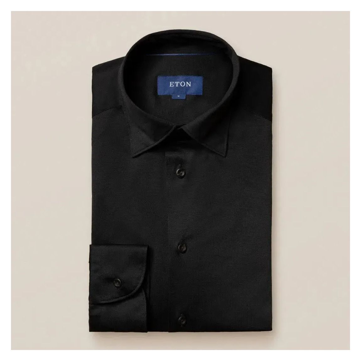 Eton Slim Fit Black Knitted Shirt for Men main product photo