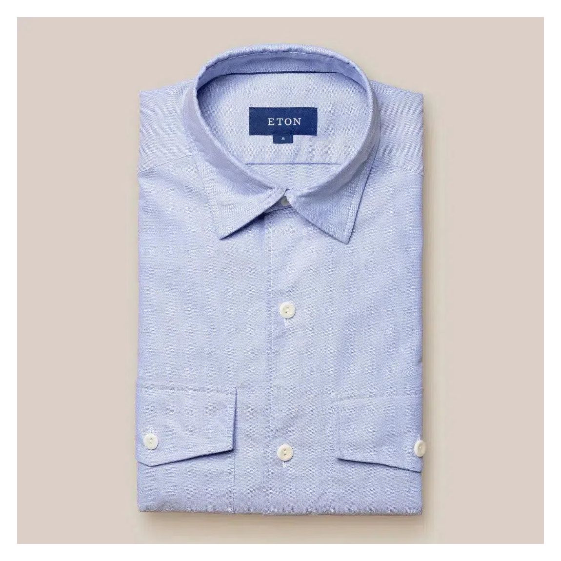 Eton Light Blue Soft Touch Overshirt for Men main product photo
