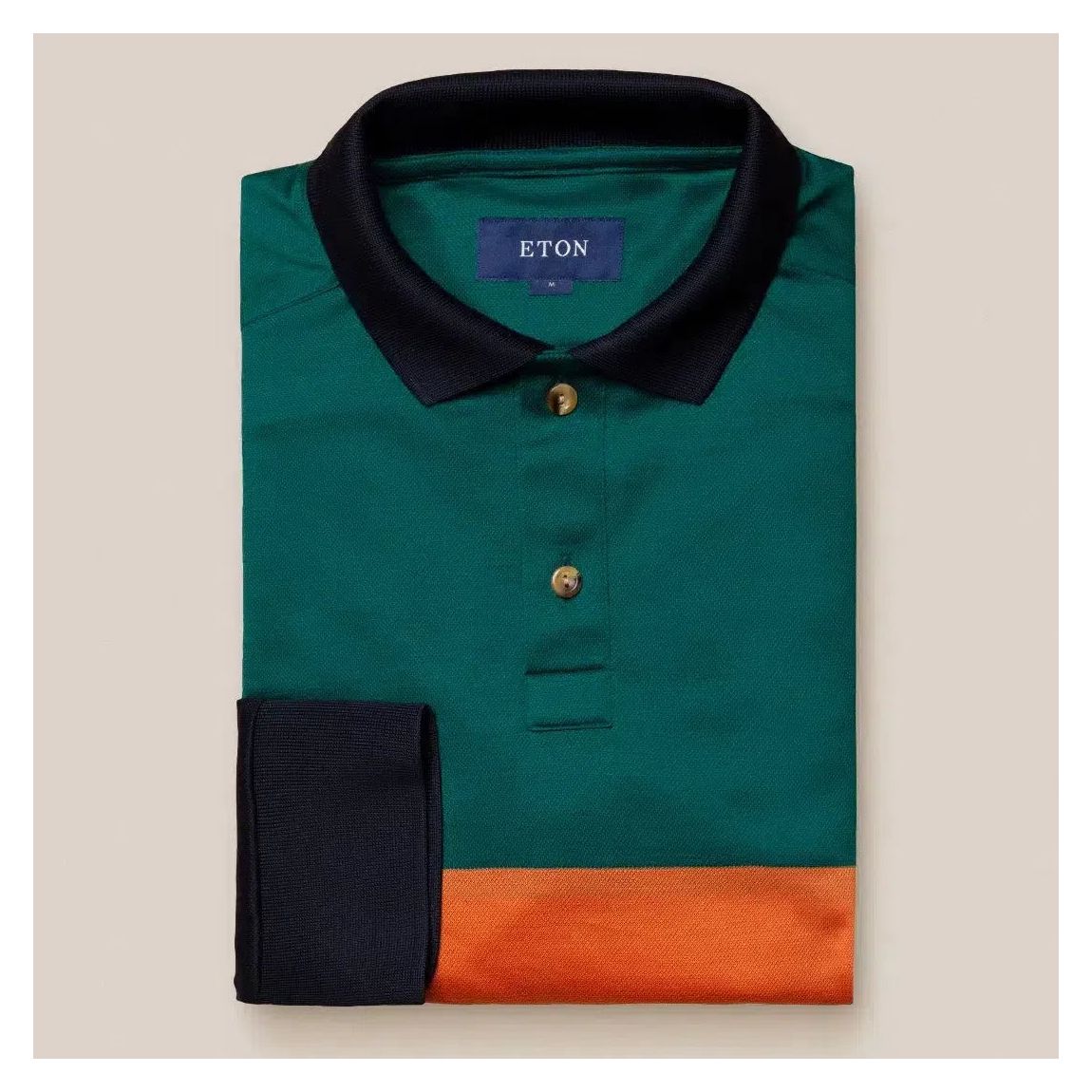 Men's Long Sleeve Wide Stripe Rugby Shirt - Casual Elegance main product photo