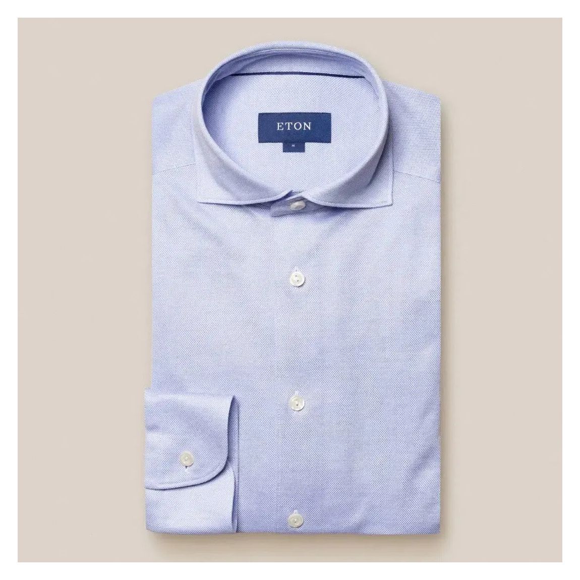 Eton Light Blue Slim Fit Pique Weave Shirt for Men main product photo