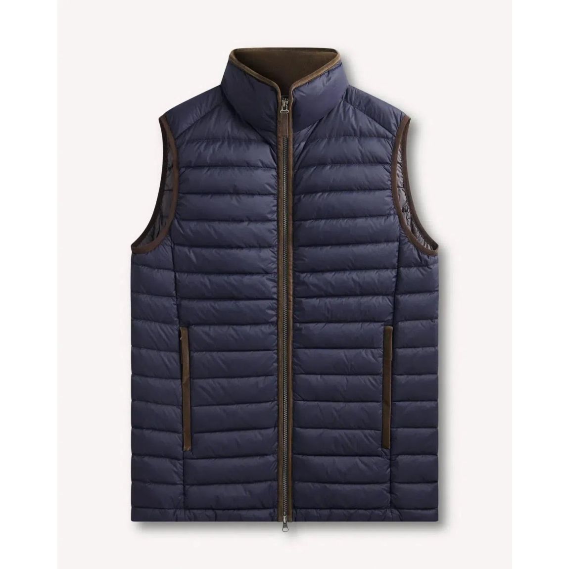 Bernard Weatherill Navy Blue Contrast Trim Quilted Gilet for Stylish Layering main product photo