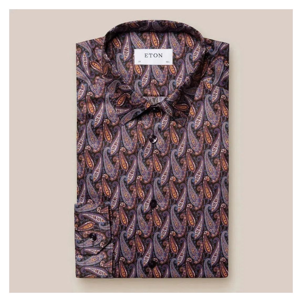 Eton Dark Purple Super Slim Fit Paisley Shirt - Stylish & Comfortable main product photo
