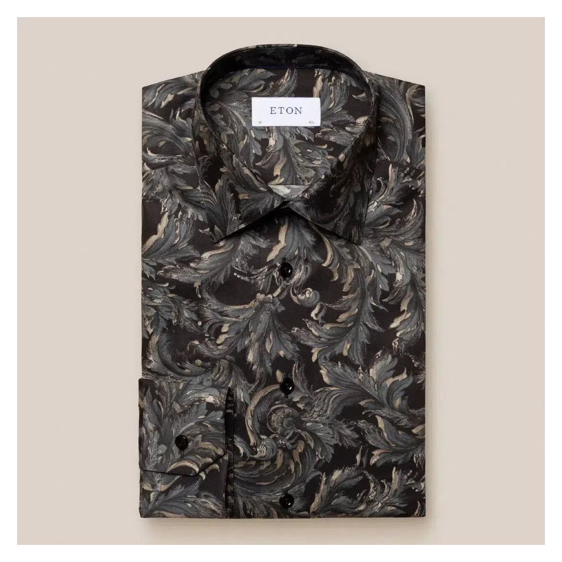 Eton Slim Fit Dark Blue Floral Twill Shirt for Men main product photo