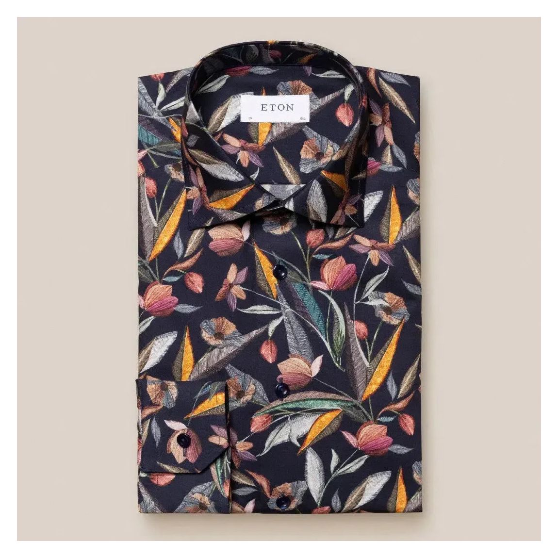 Eton Men's Contemporary Fit Navy Floral Twill Shirt - Stylish & Versatile main product photo