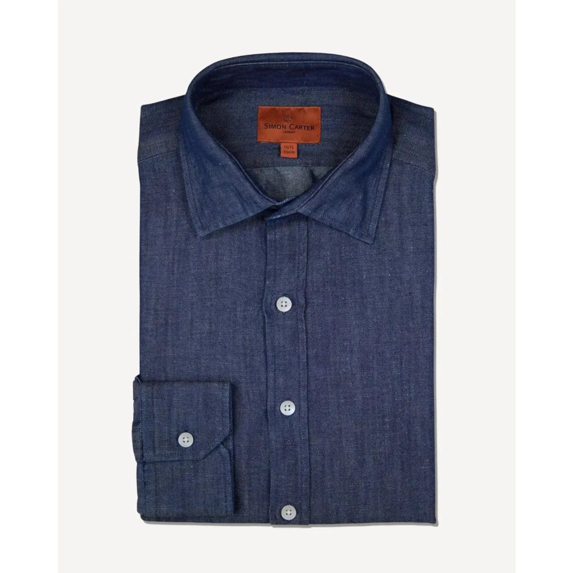 Simon Carter Dark Denim Tailored Fit Shirt - Stylish & Comfortable main product photo
