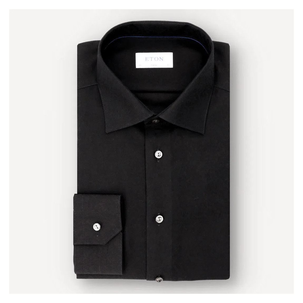 Eton Classic Fit Jacquard Paisley Shirt in Black - Elegant Evening Wear main product photo