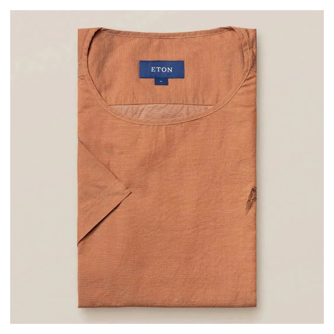 Eton Beige Oversized Embroidered T-shirt for Men main product photo