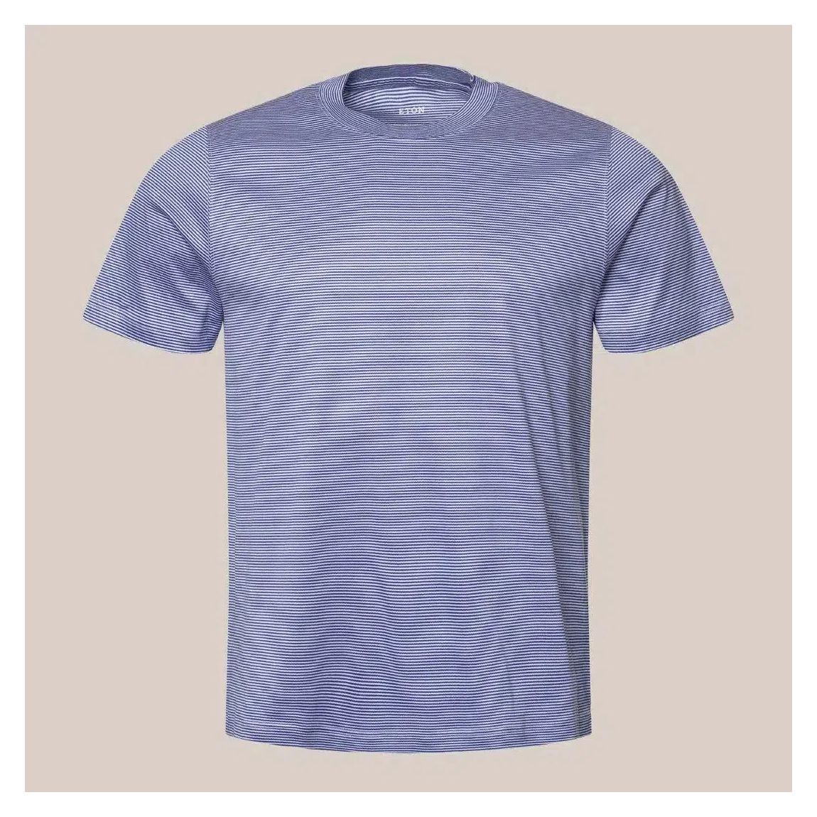 Eton Dark Blue Striped Crew Neck T-shirt for Men main product photo