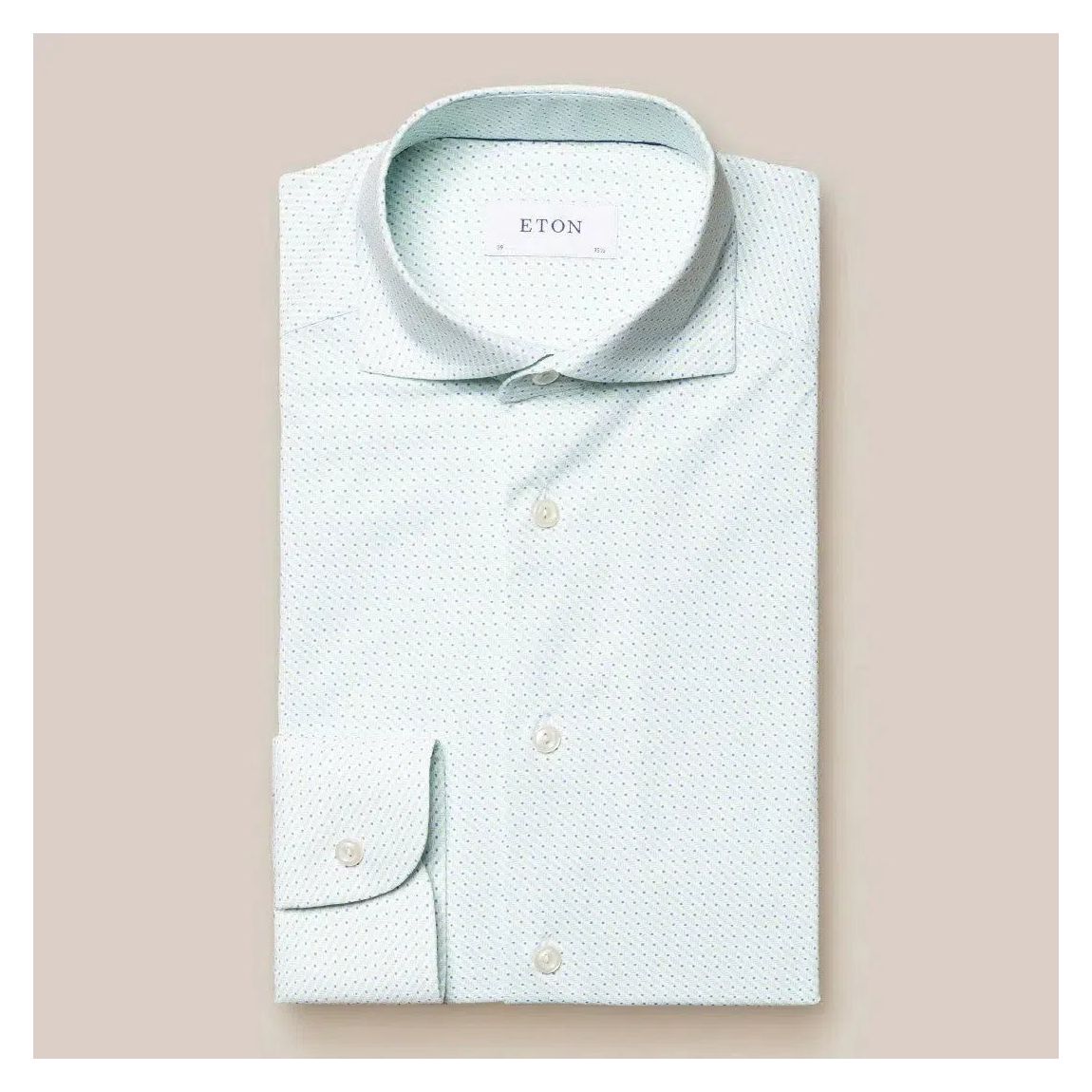 Eton Light Green Slim Fit Shirt with Dot and Dash Pattern main product photo