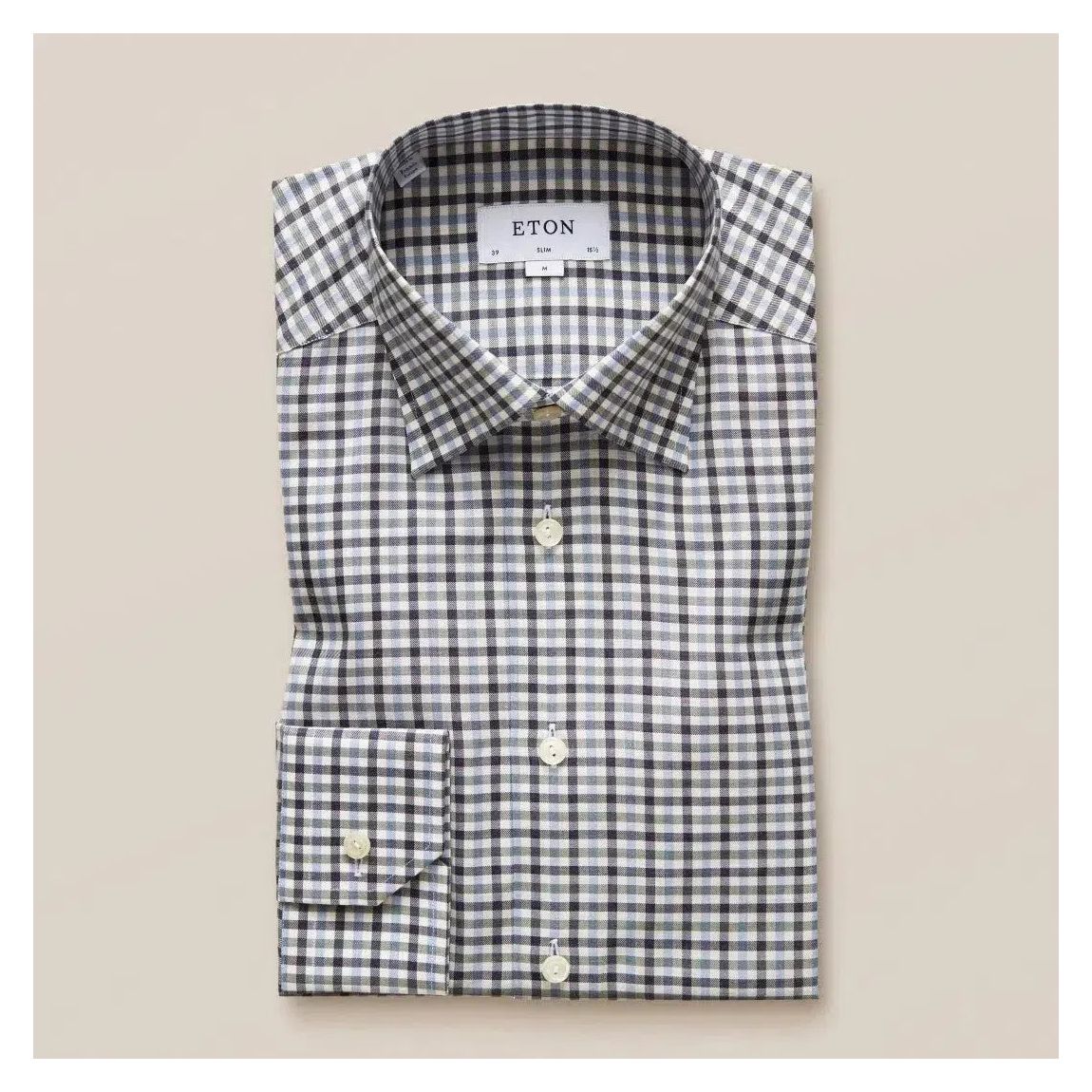 Stylish Slim Fit Green and Blue Check Shirt for Men main product photo