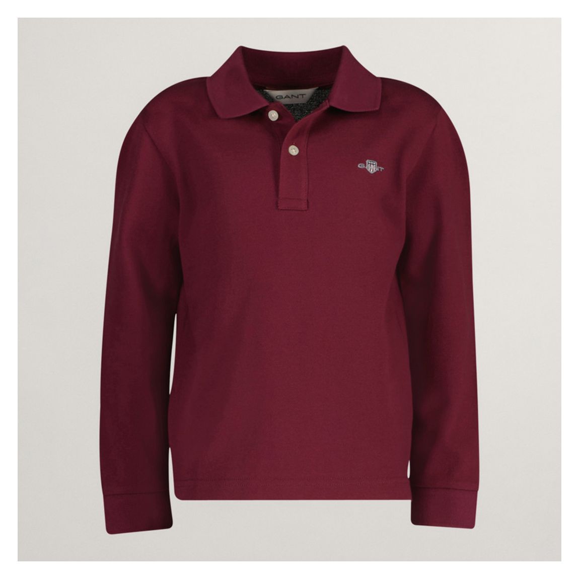 Burgundy Shield Long Sleeve Pique Polo main product photo