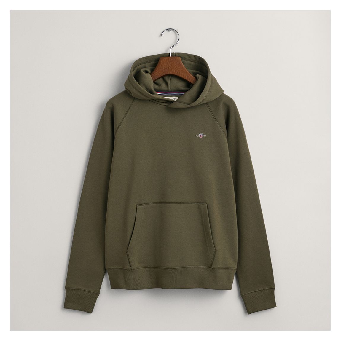 Dark Khaki Shield Hoodie main product photo