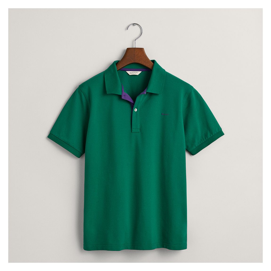Forest Green Contrast Short Sleeve Pique Rugger main product photo