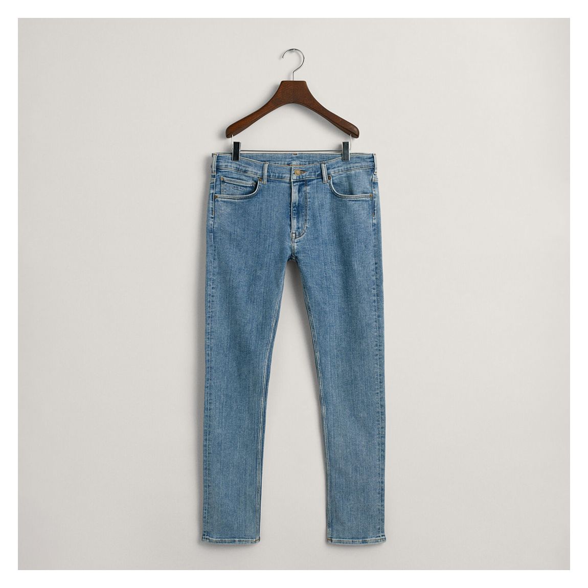 Mid Blue Distressed Slim Jeans main product photo