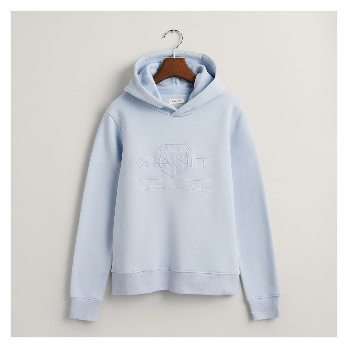 Pale Blue Tonal Shield Hoodie main product photo