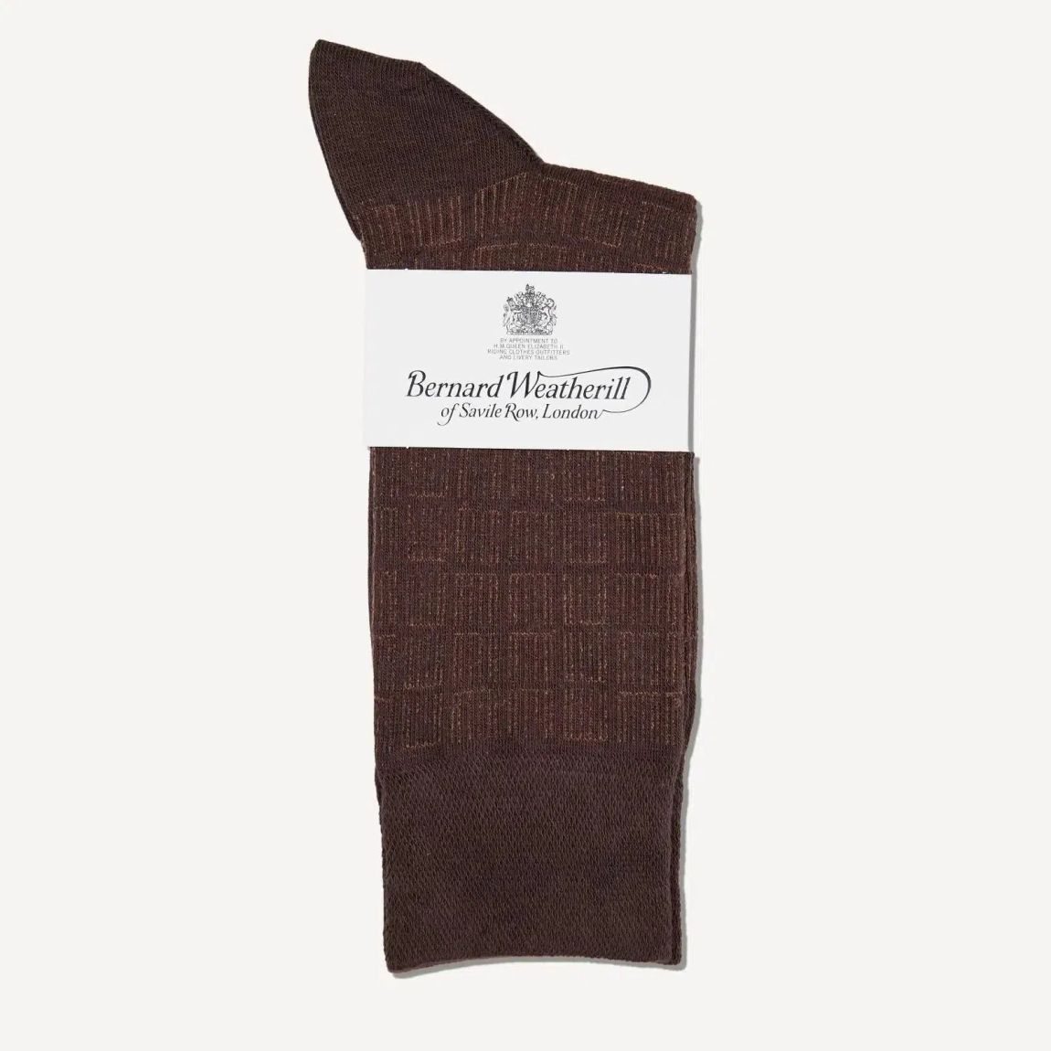 Bernard Weatherill Geometric Pattern Socks in Chestnut and Brown main product photo