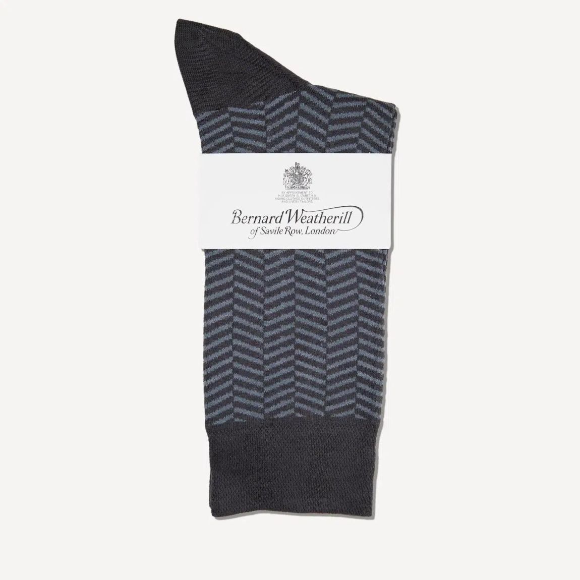 Bernard Weatherill Premium Herringbone Socks in Gunmetal and Grey main product photo