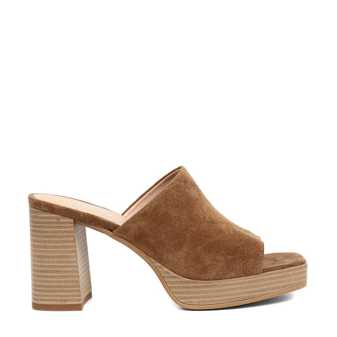 Women's Sand Dominica Leather Heeled Mules main product photo