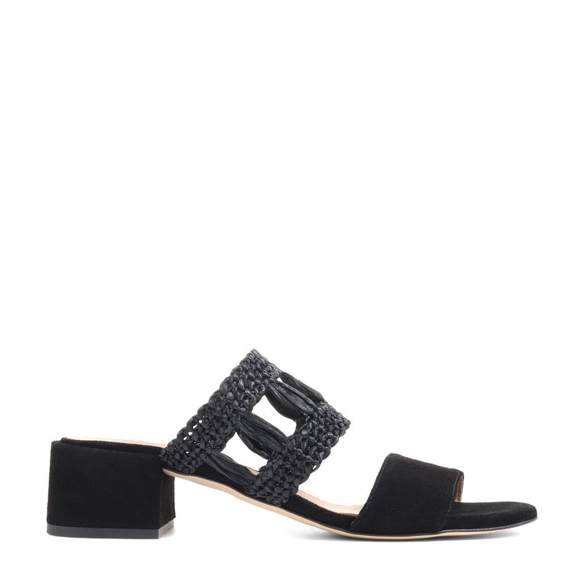Women's Black Kimora Raffia Heeled Mules main product photo