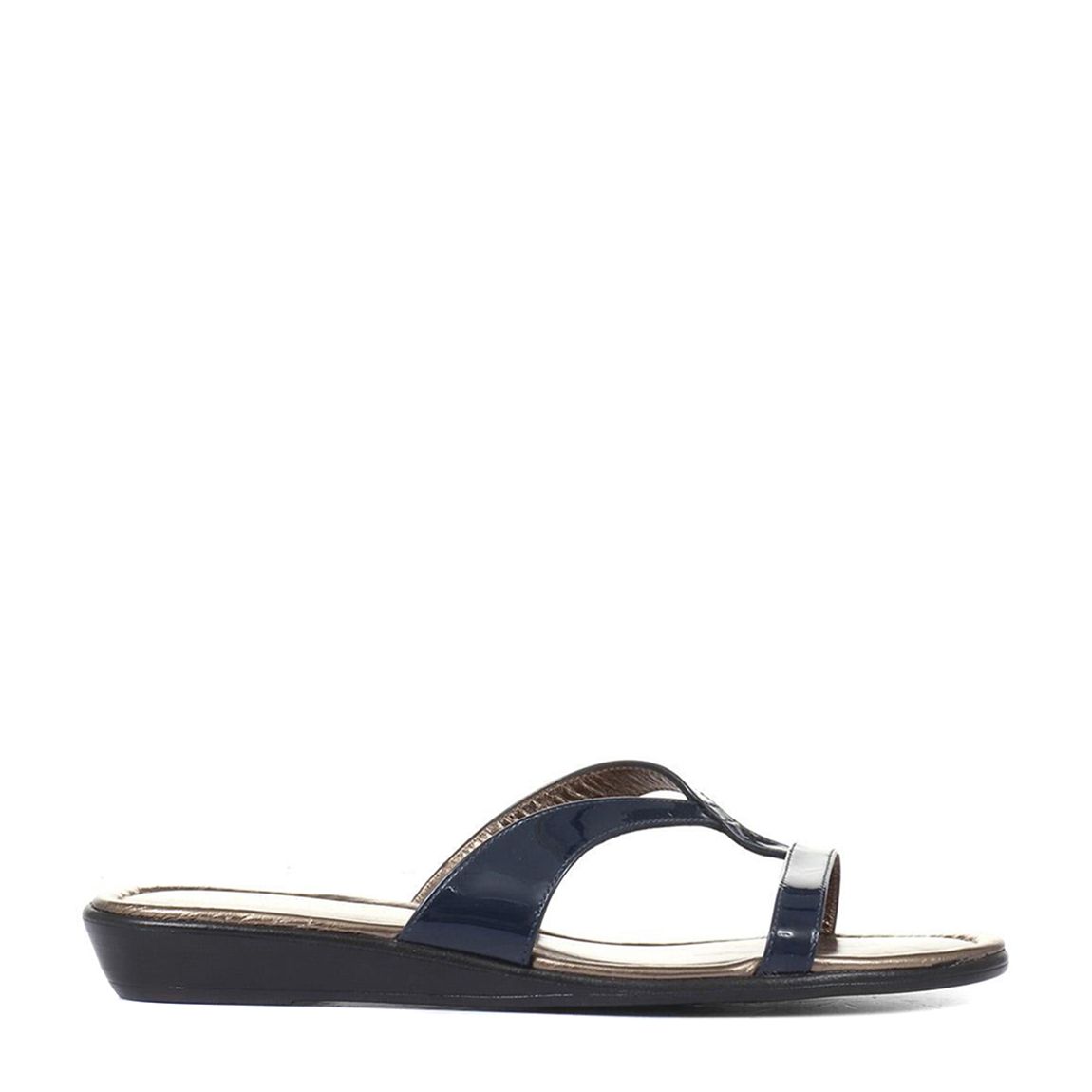 Women's Navy Patent Klevina Flat Sandals main product photo