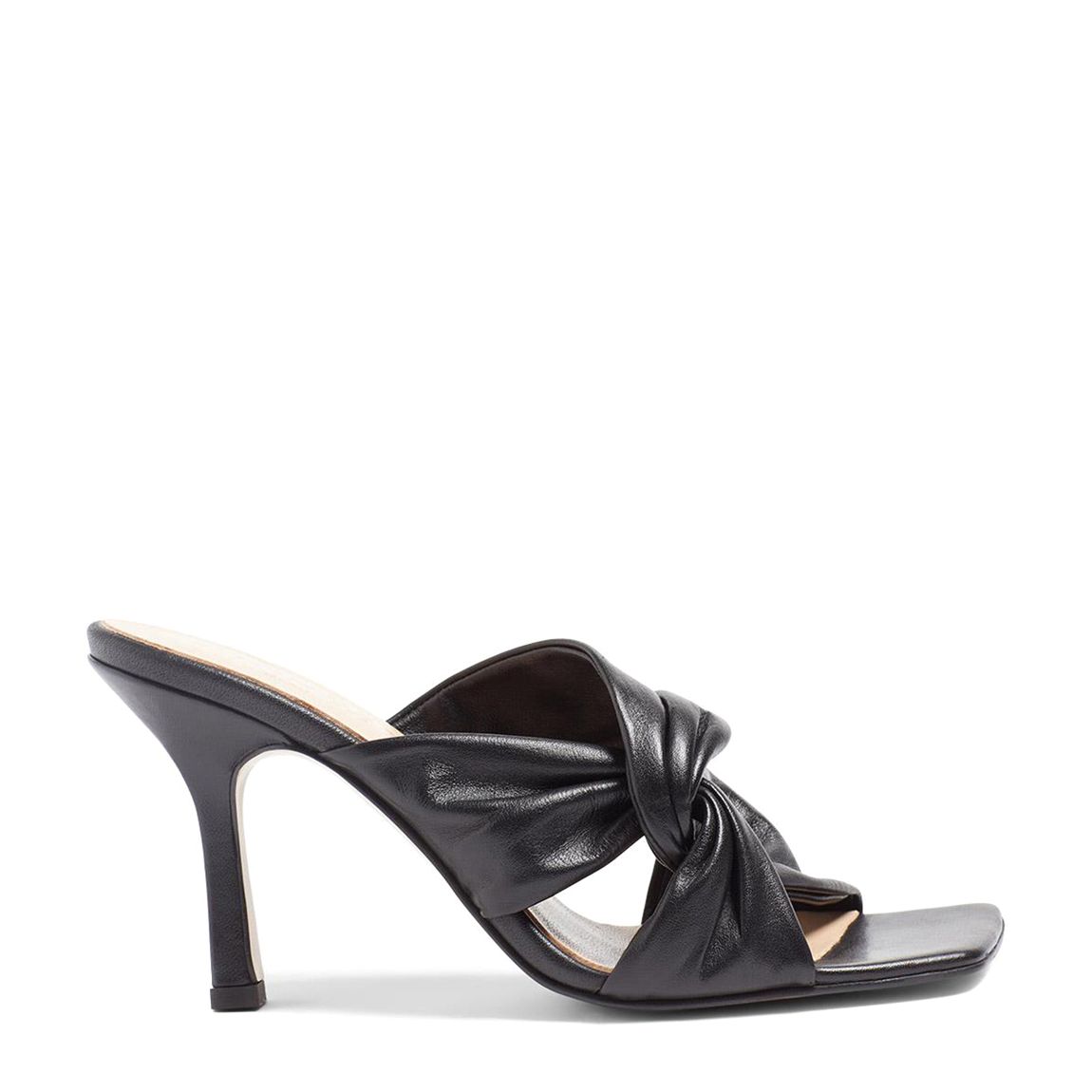 Women's Black Blakely Leather Heeled Mules main product photo