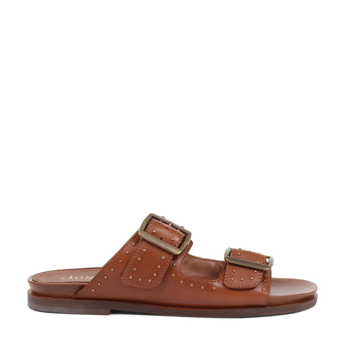 Women's Tan Eugenia Double Buckle Flat Sandals main product photo
