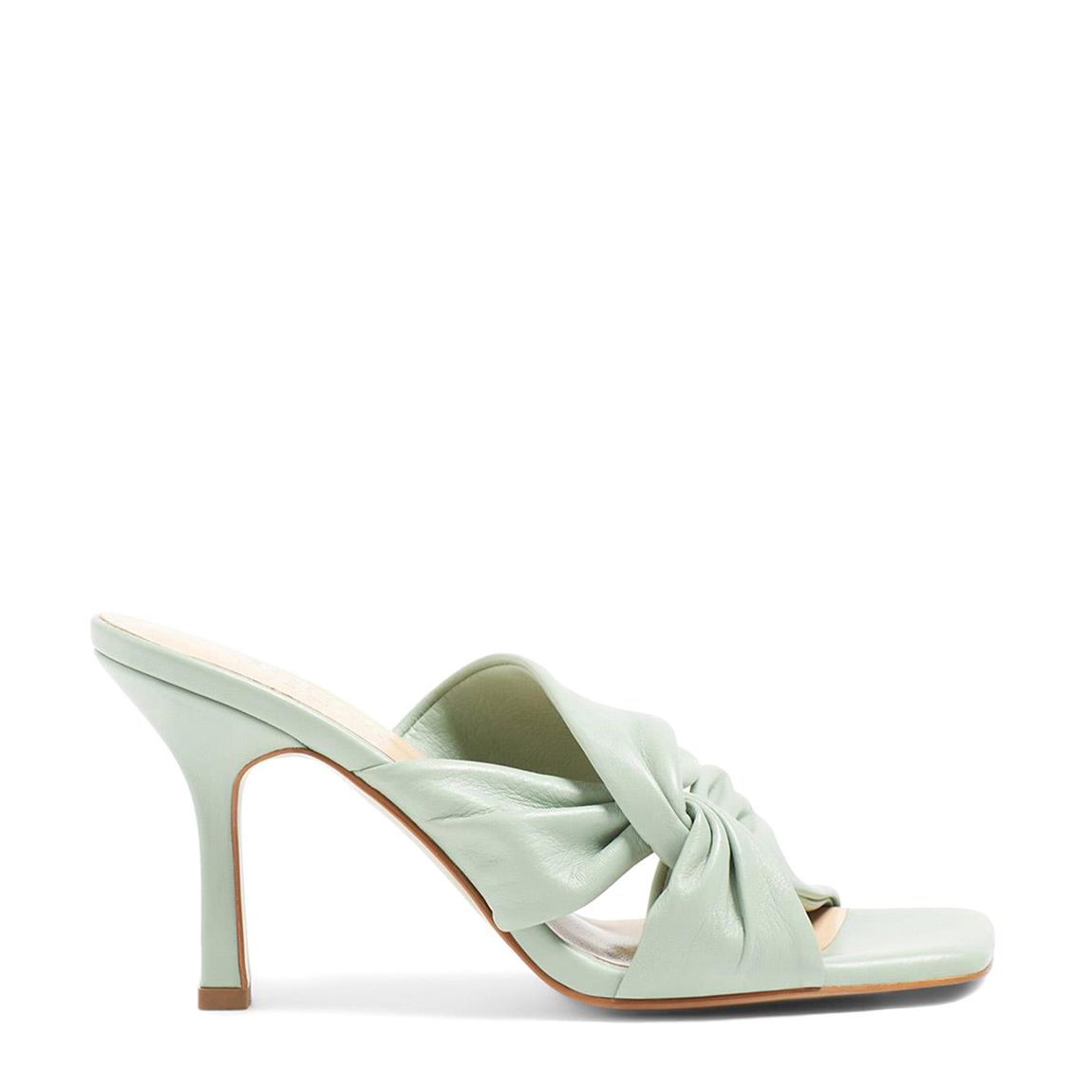 Women's Green Blakely Leather Heeled Mules main product photo