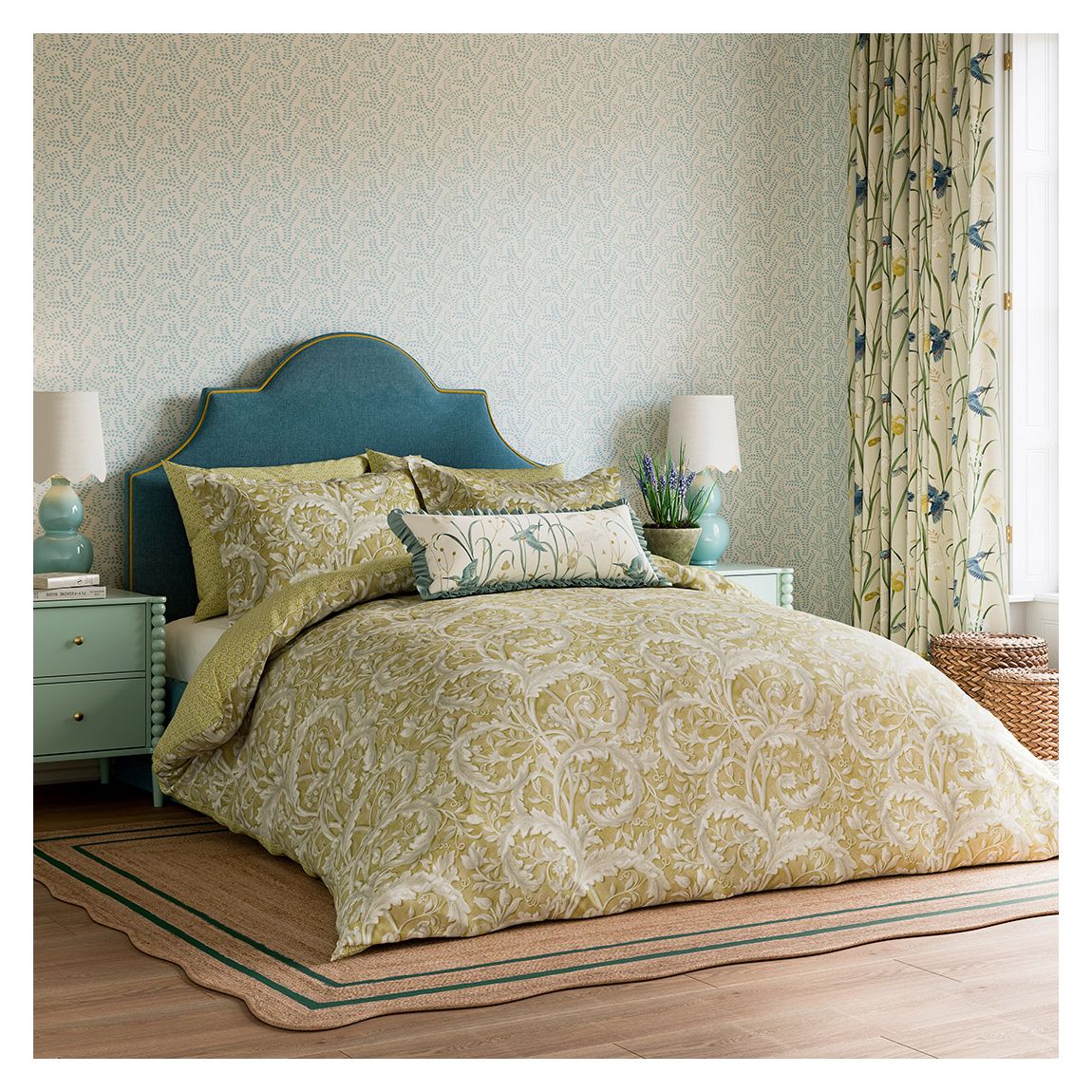 Tilia Lime Single Duvet Cover Set, Gold main product photo