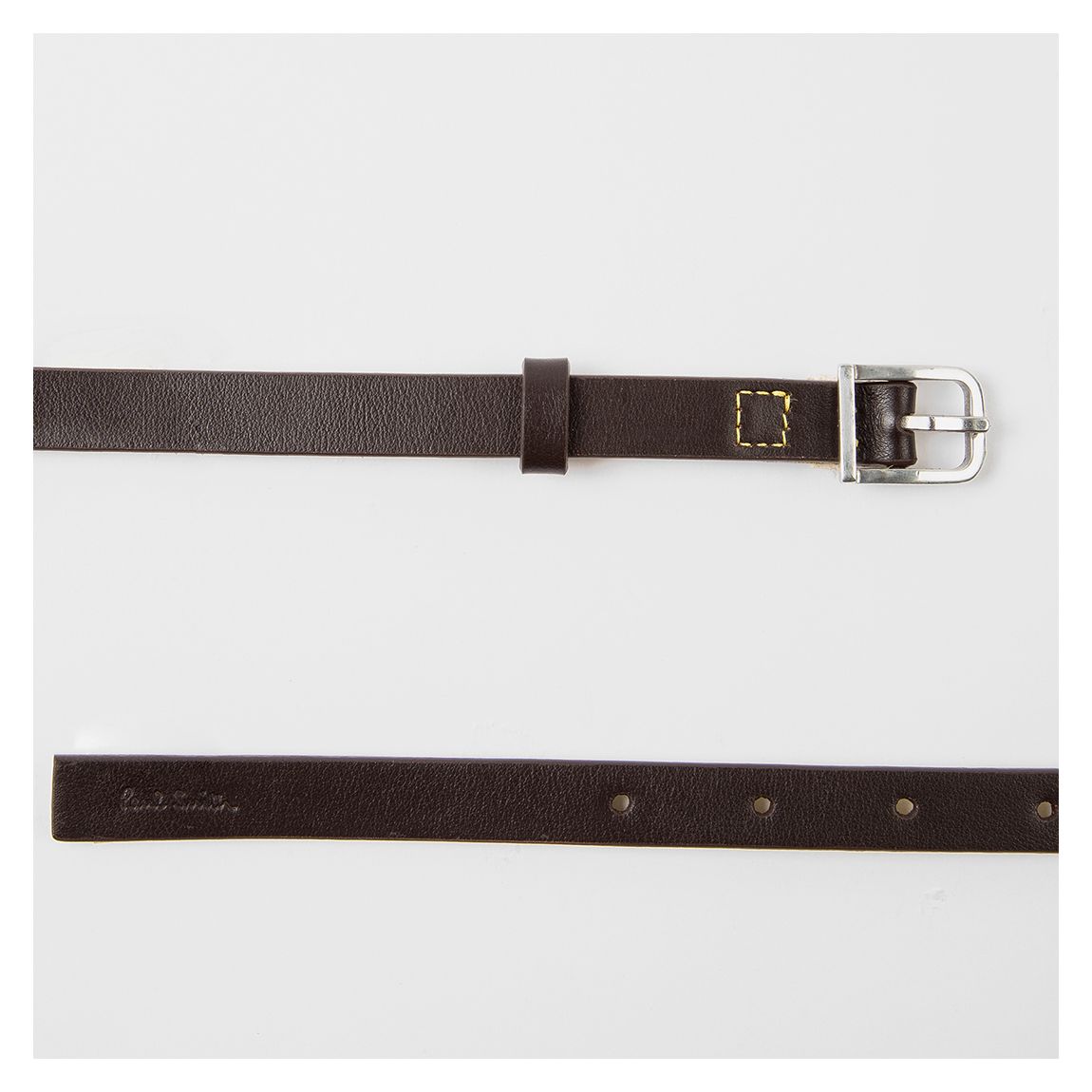Black Leather Skinny Belt main product photo