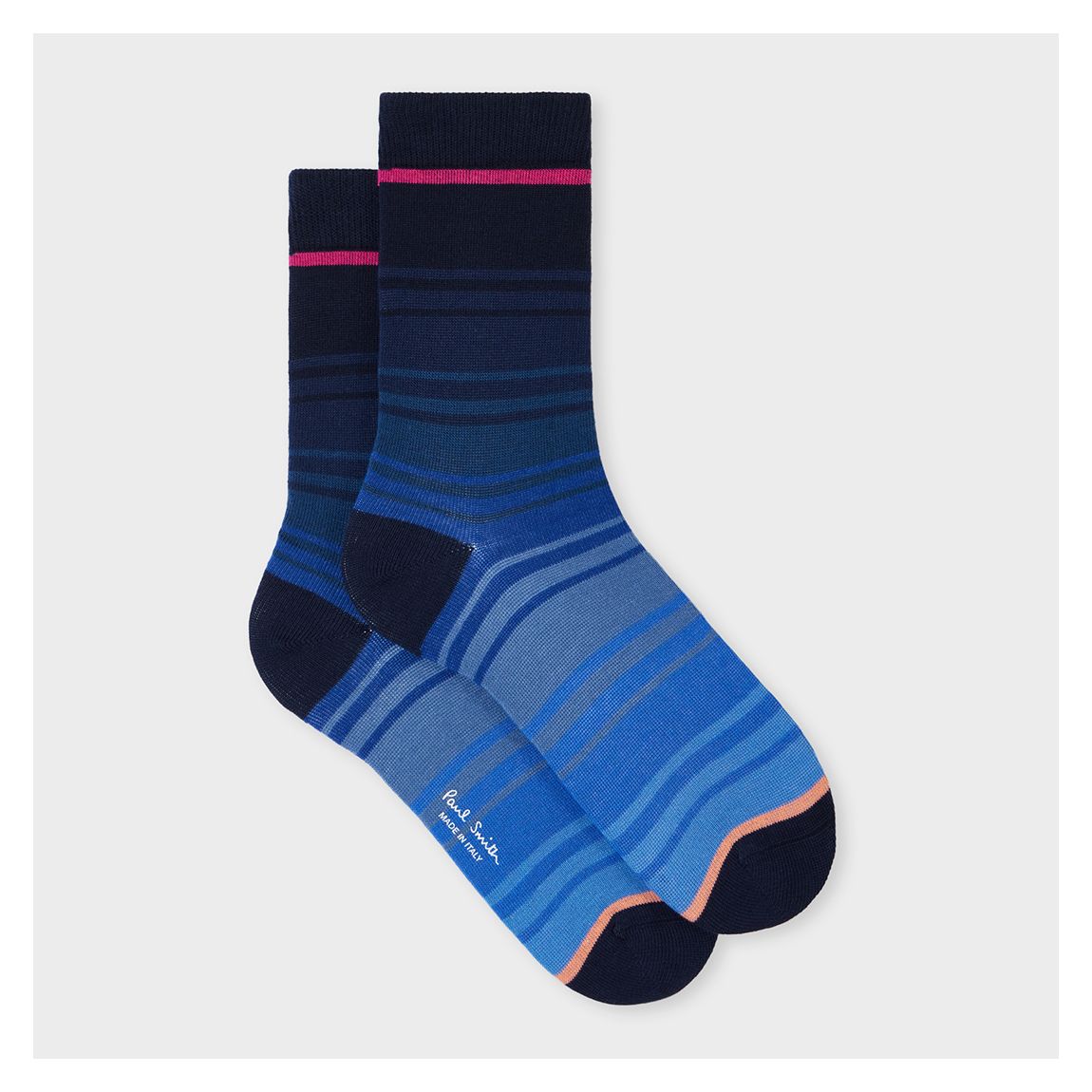 Blue Mélange Stripe Ombré Crew Socks main product photo