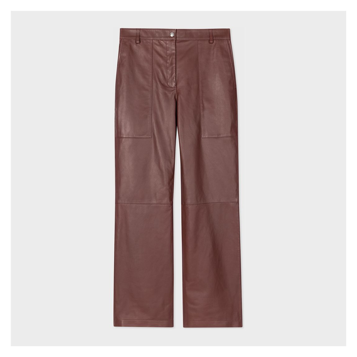 Brown Coated Straight Trousers main product photo