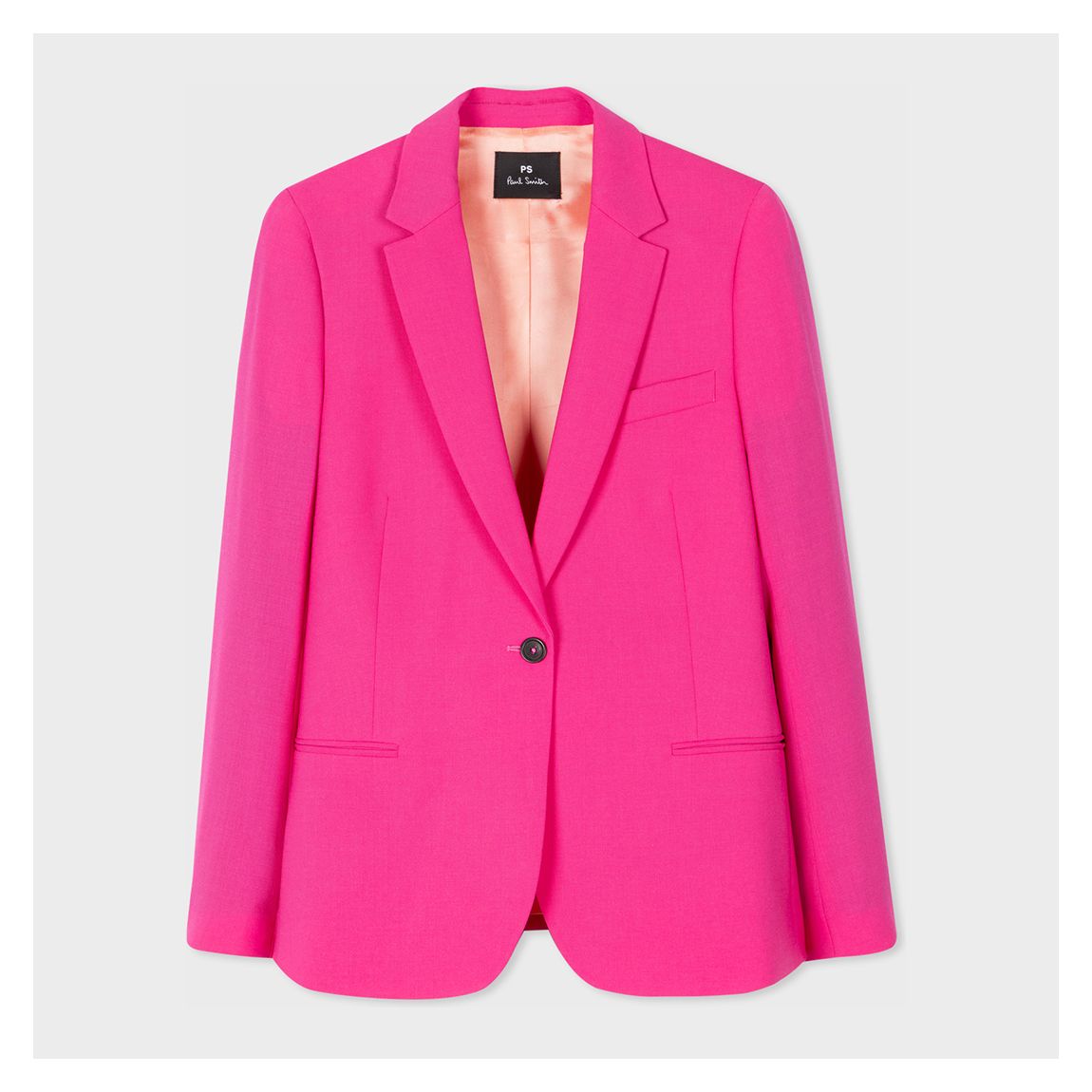 Hot Pink Notched Lapel Wool Blazer main product photo