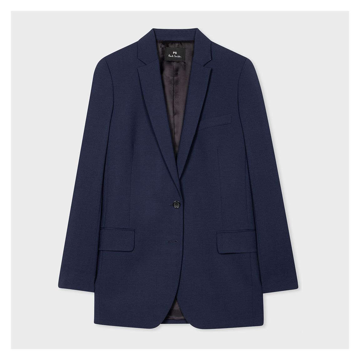 Navy Notched Lapel Wool Blazer main product photo