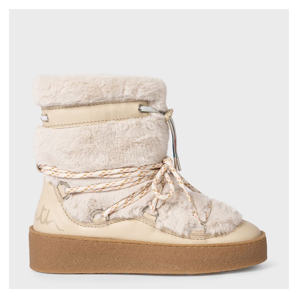 Ecru Chunky Furry Winter Boot main product photo
