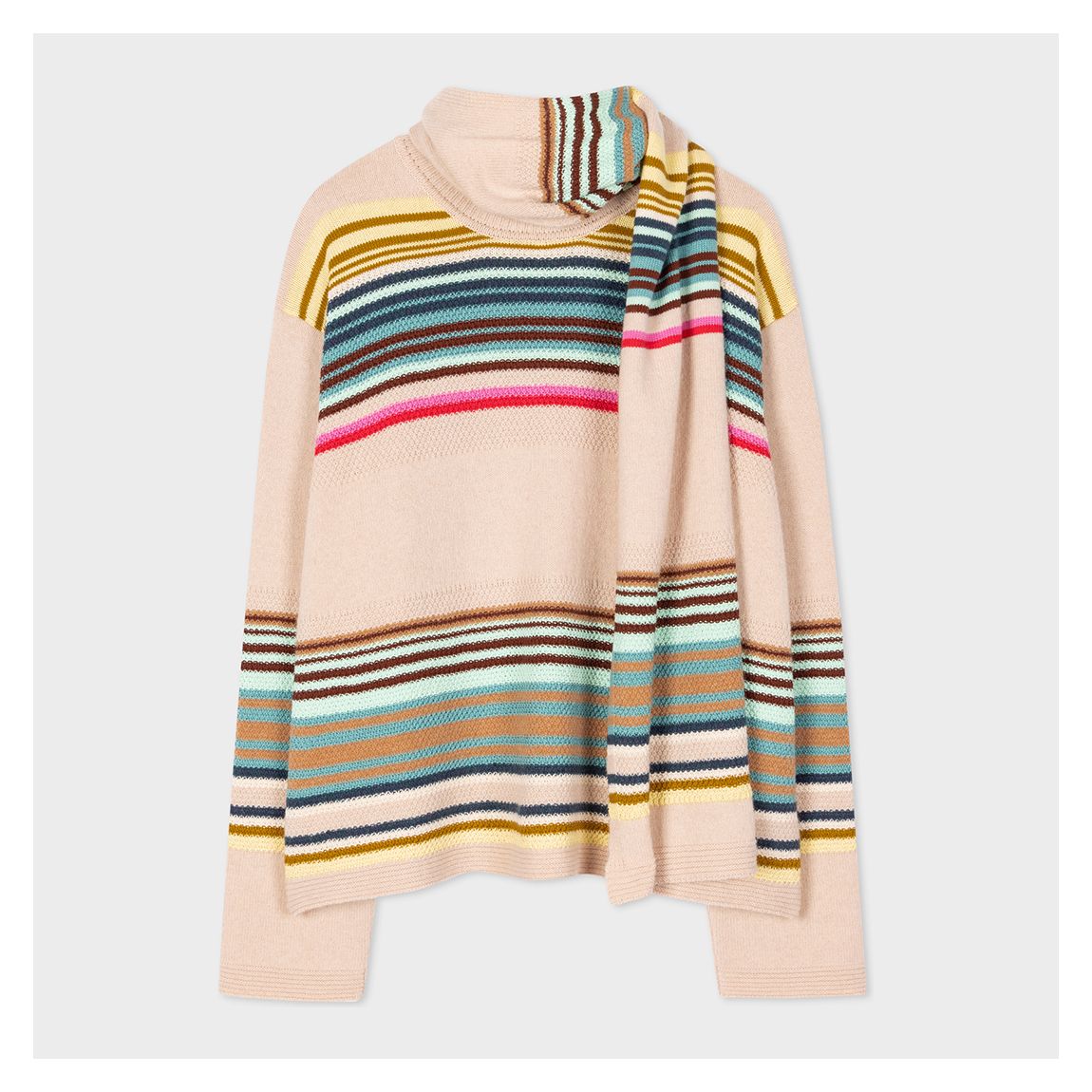 Blush/Multi Stripe Pattern Wool Blend Jumper main product photo