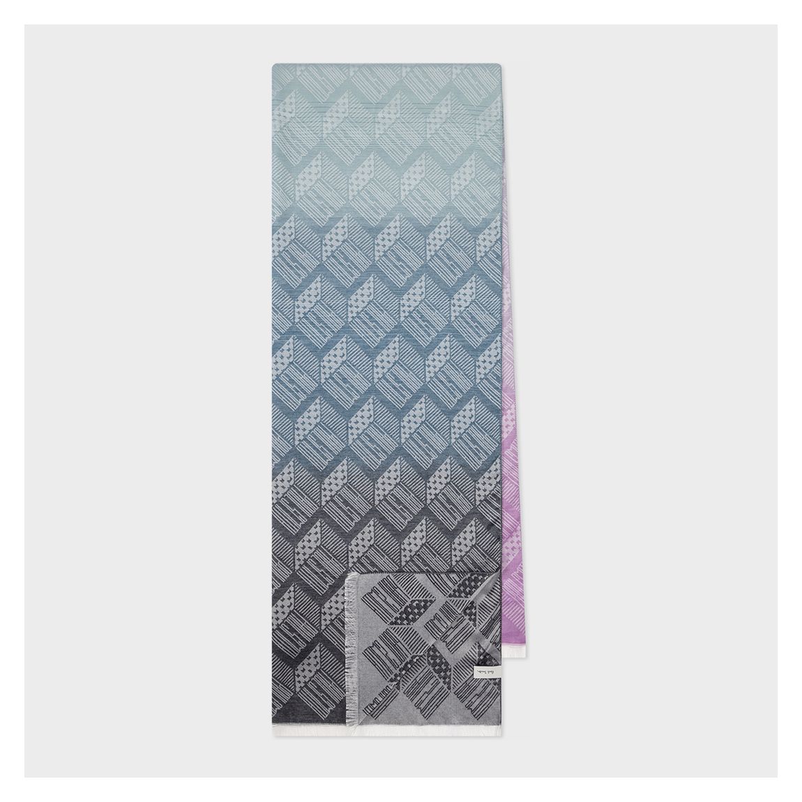 Charcoal Geometric Print Silk Blend Scarf main product photo