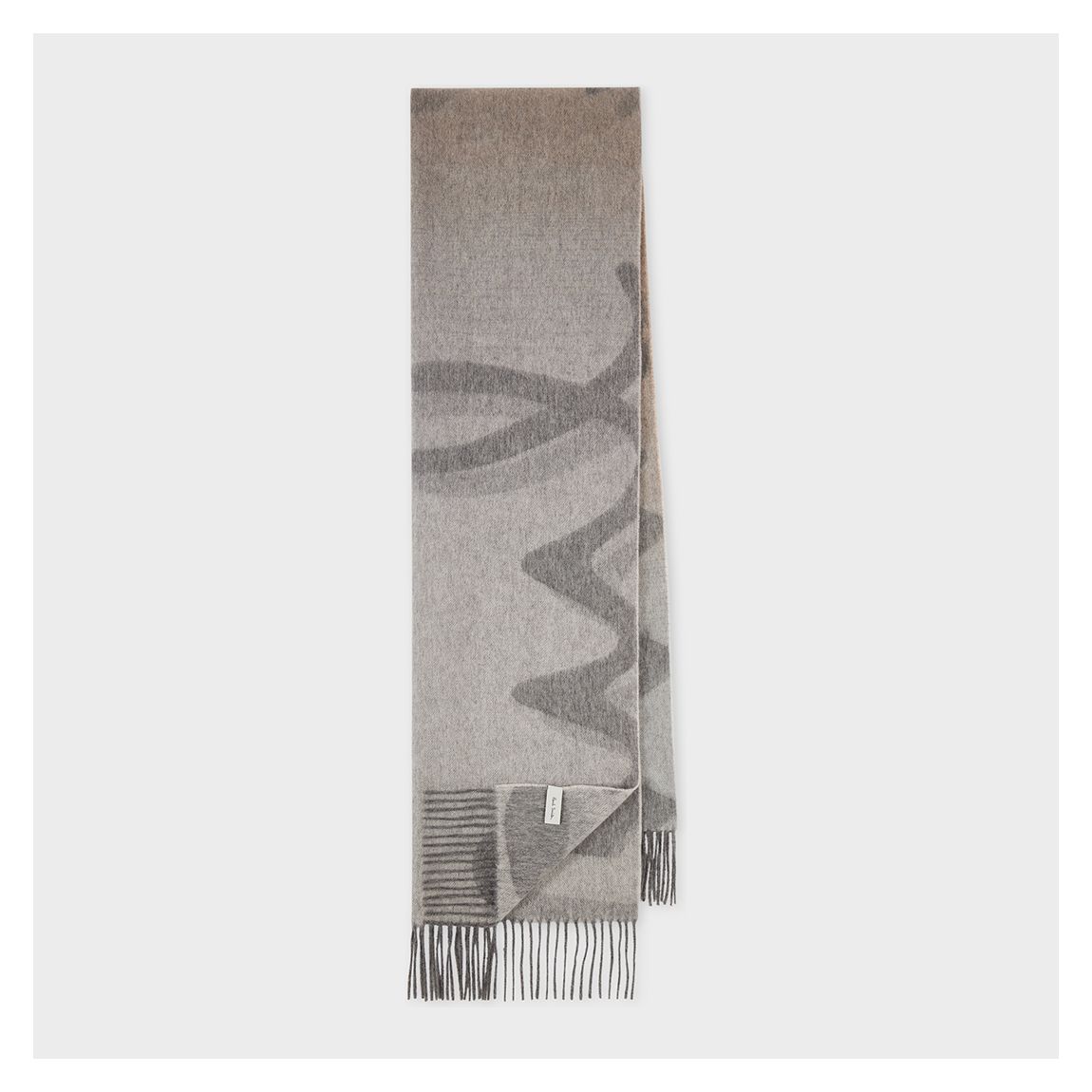 Grey Paul Monogram Wool Cashmere Scarf main product photo