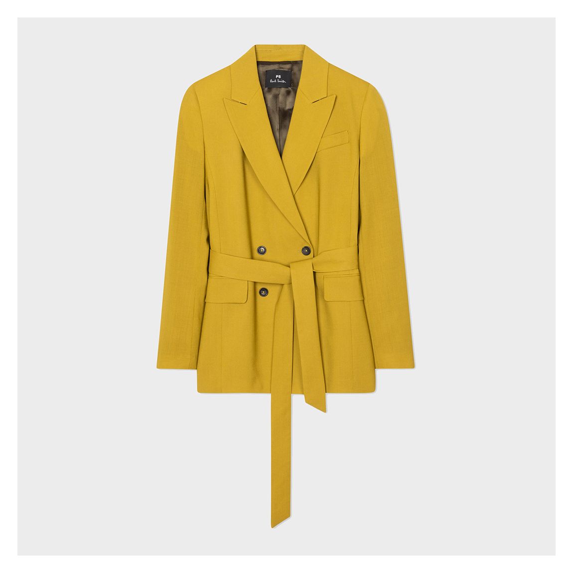 Mustard Wool Short Trench Coat main product photo