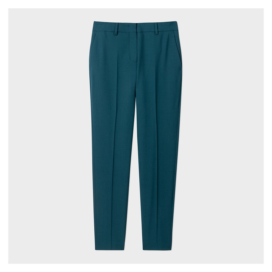 Teal Tapered Pleated Wool Trousers main product photo
