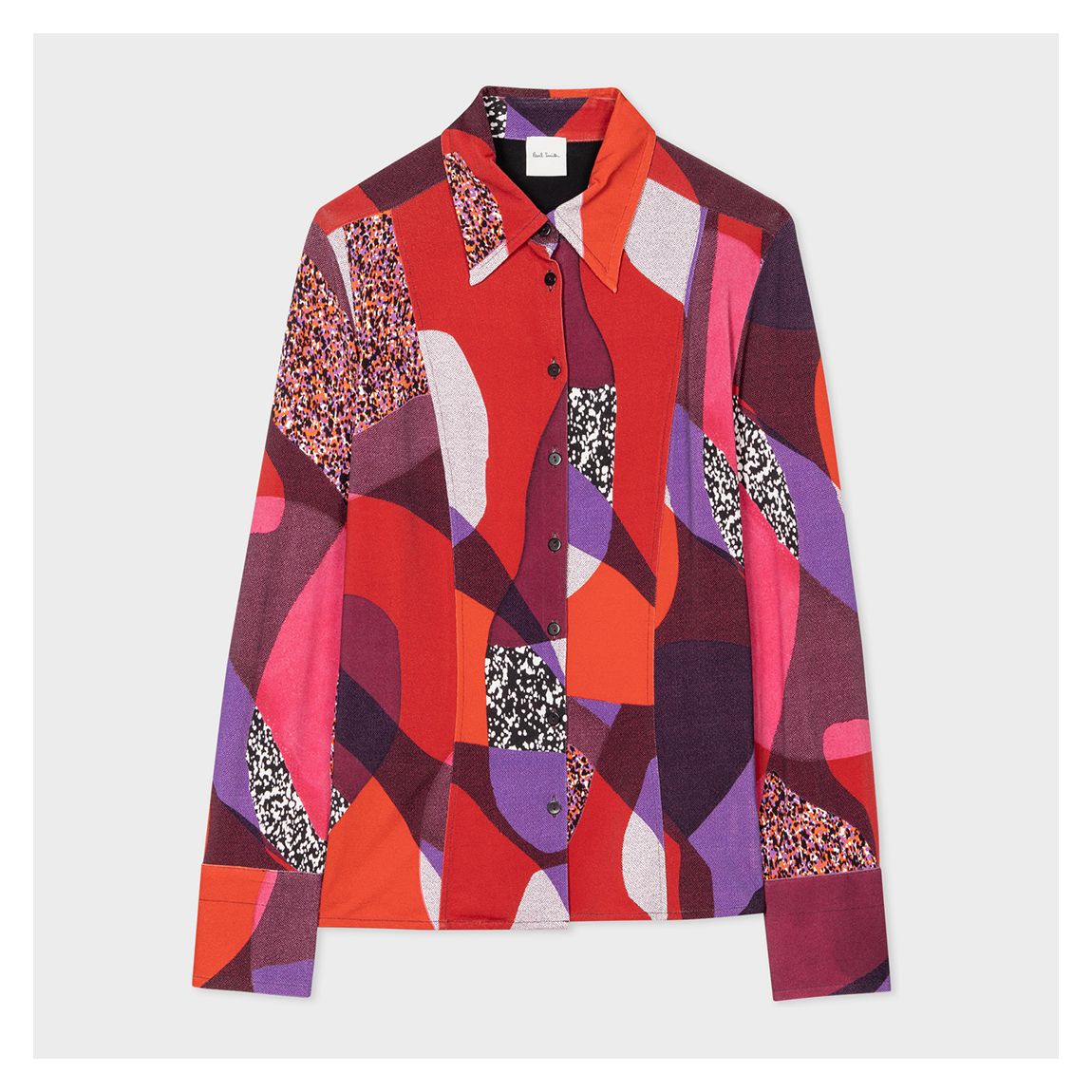 Orange Patchwork Pattern Shirt main product photo