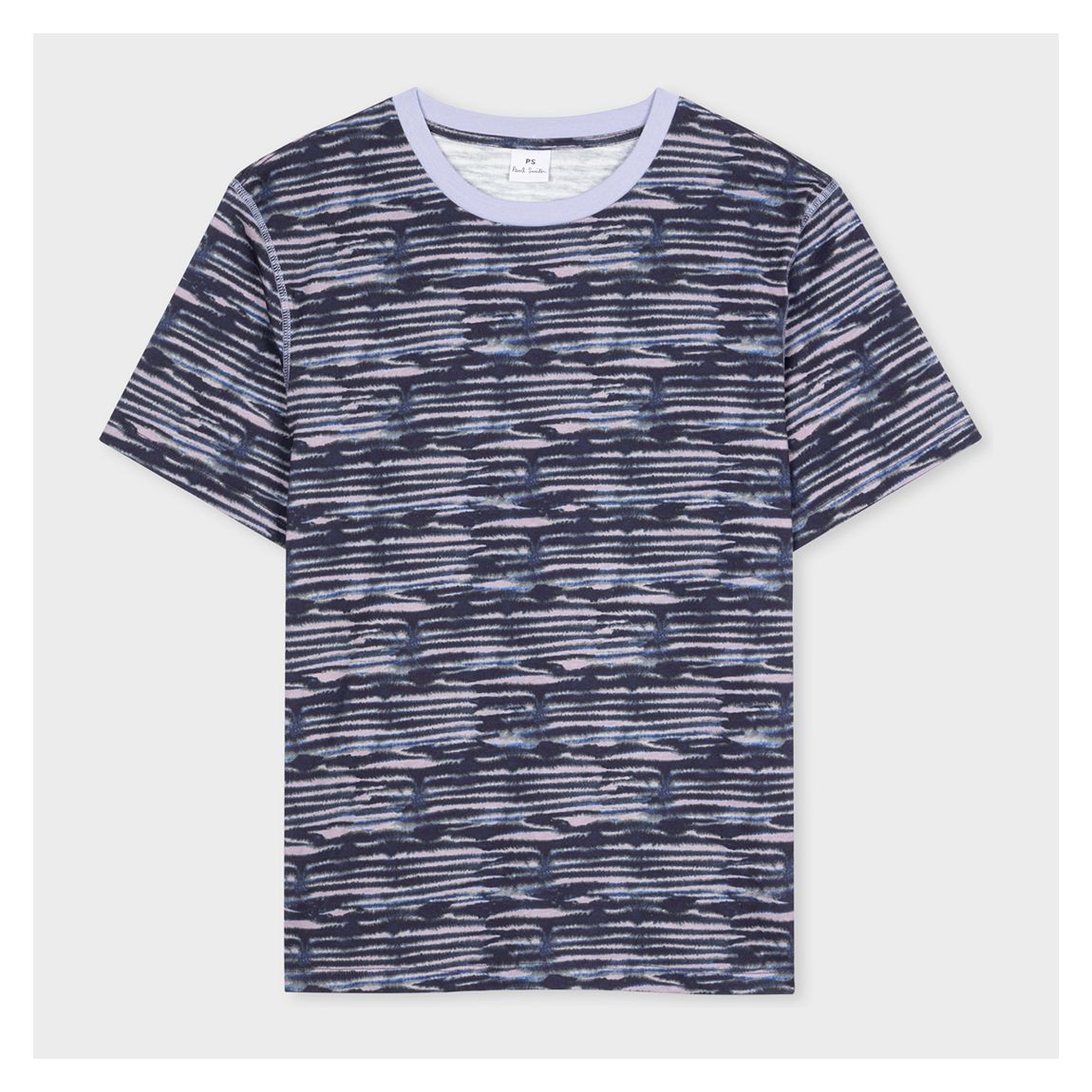 Navy Abstract Stripe Print Tee main product photo