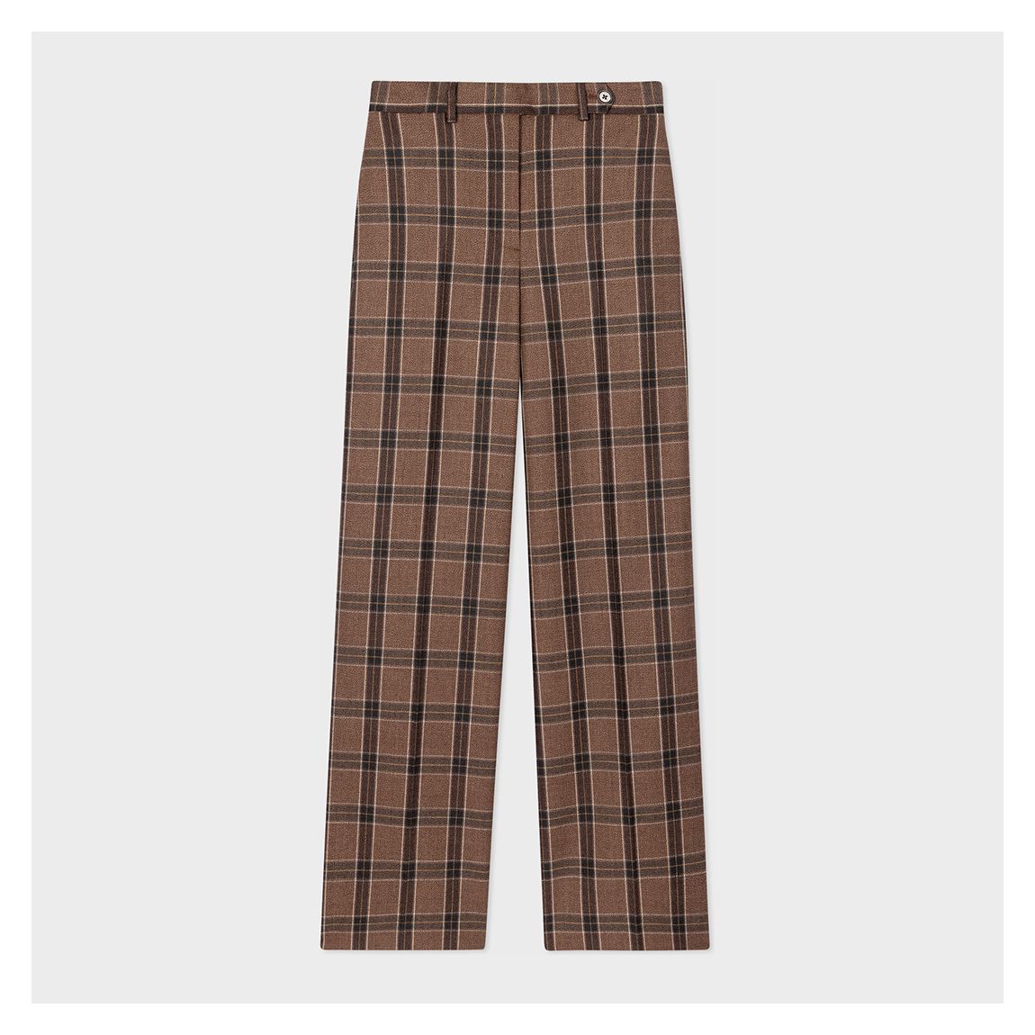Beige/Charcoal Check Wool Trousers main product photo