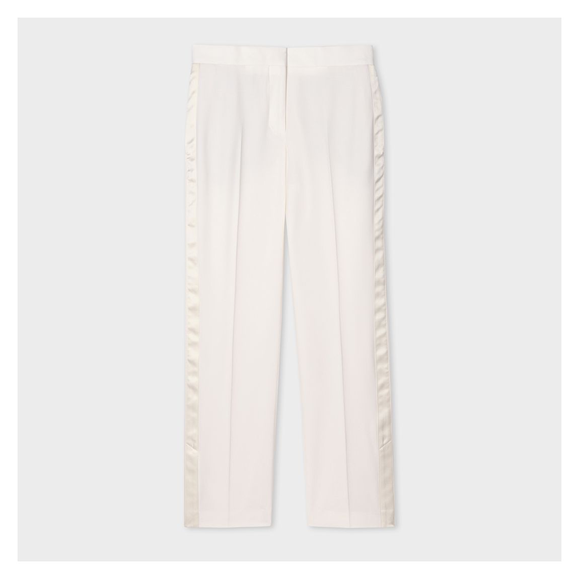 Ivory Shine Stripe Stretch Wool Trousers main product photo