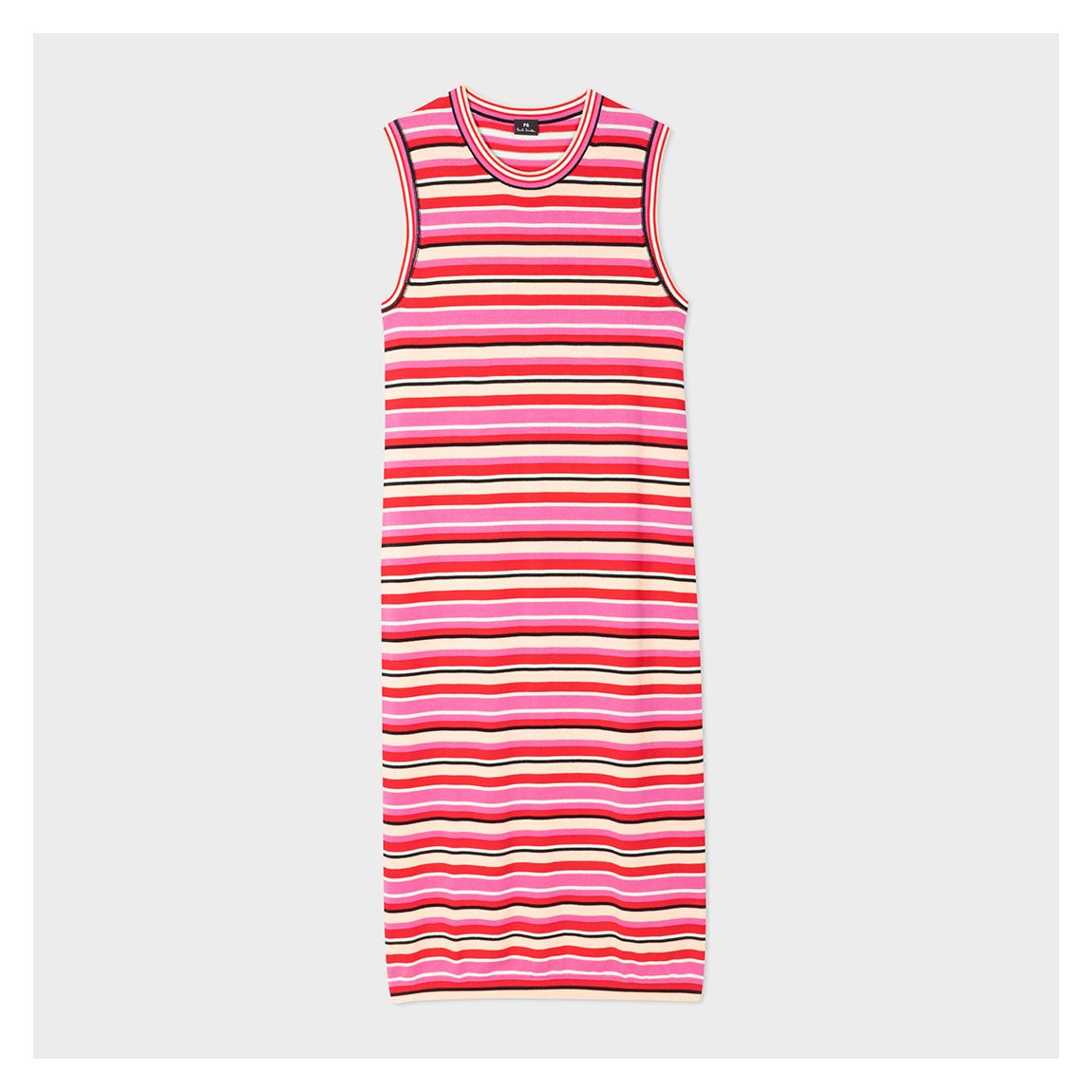 Pink Multi Stripe Tank Dress main product photo